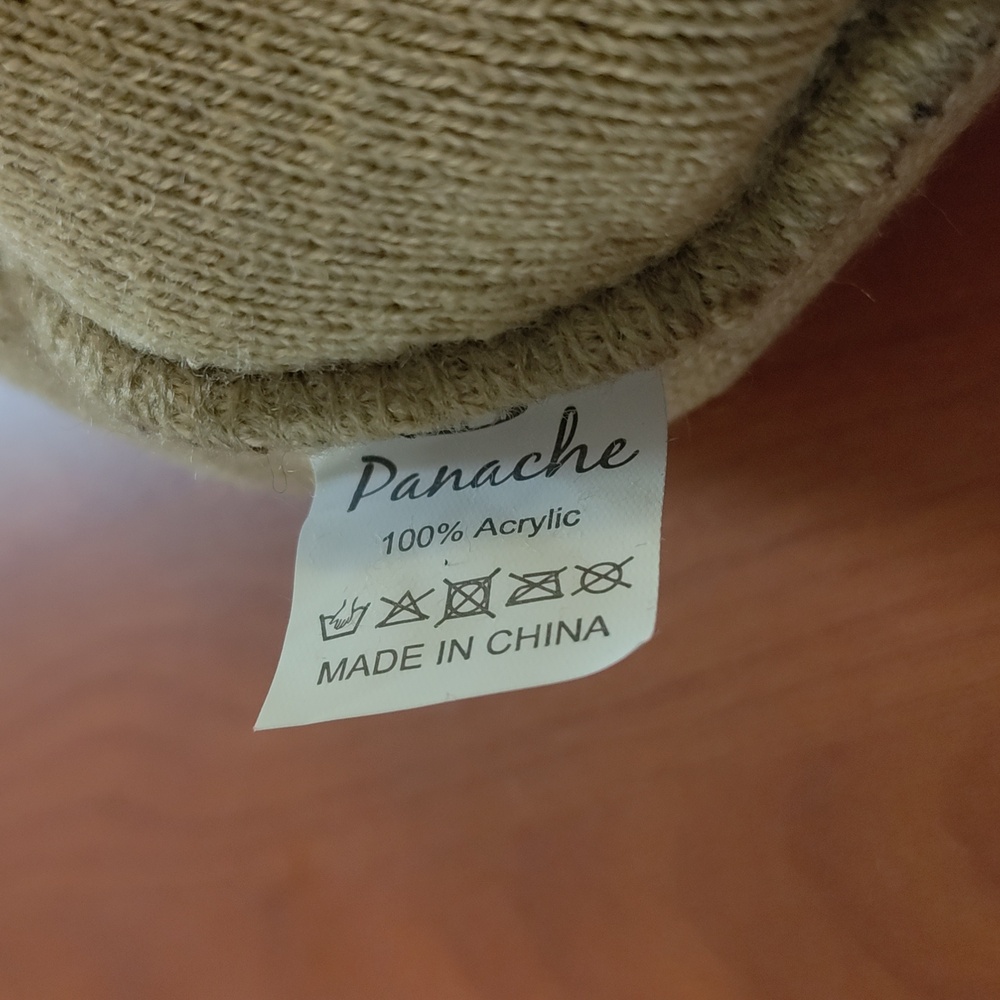 Panache Leopard Print Stitched Patch Knit Beanie - image 6